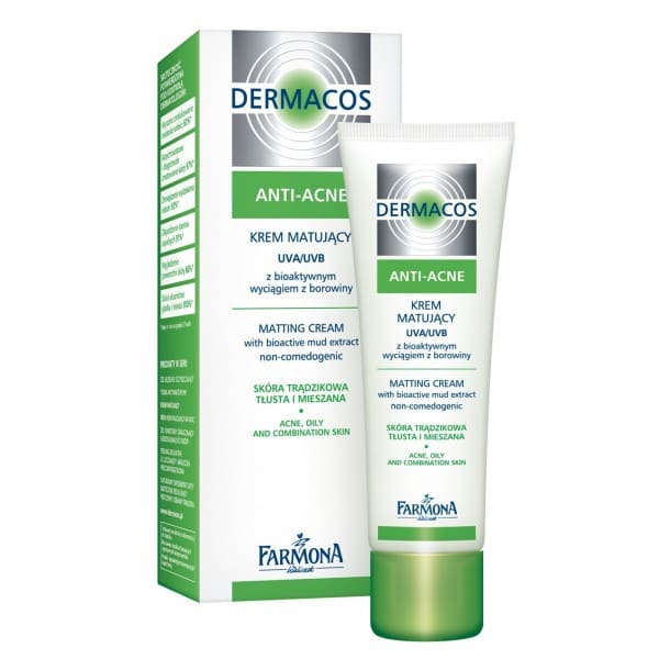 Farmona Crema matifiantă de zi pentru față UVA/UVB Dermacos Anti-Acne, 50 ml