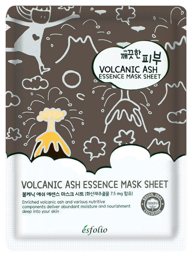 Esfolio Тканевая маска c вулканическим пеплом Volcanic Ash Essence Mask, 1 шт