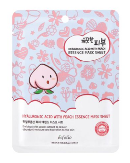 Esfolio Mască din țesătură pentru față Pure Skin Hyaluronic Acid with Peach, 1 buc