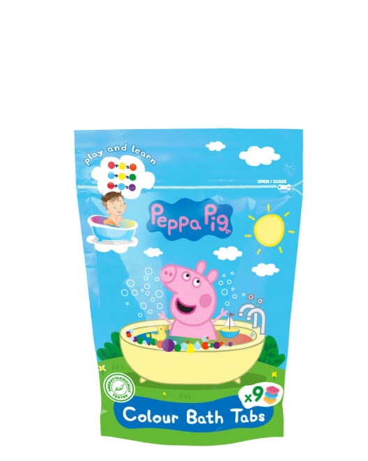 Peppa Pig Pastile colorate pentru baie Colour Bath Tabs, 9 x 16 g