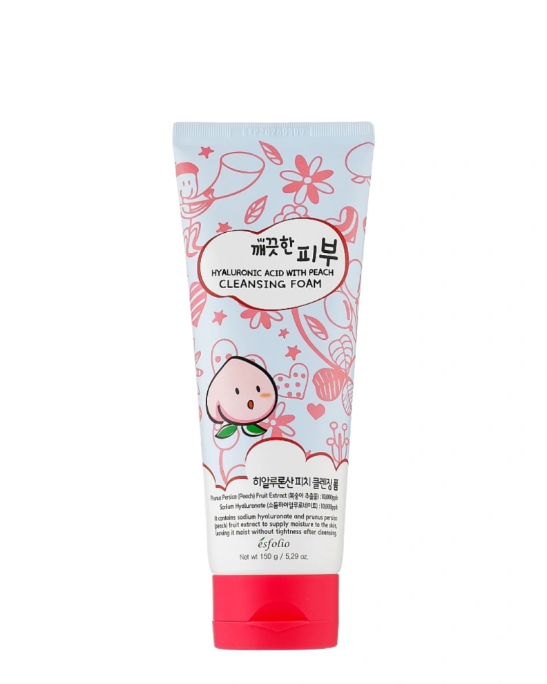 Esfolio Spumă de curățare pentru față Hyaluronic Acid Pink Peach, 150 gr
