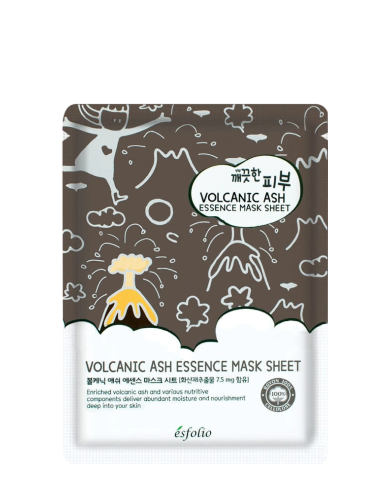 Esfolio Mască din țesătură cu cenușă vulcanică Volcanic Ash Essence, 1 buc