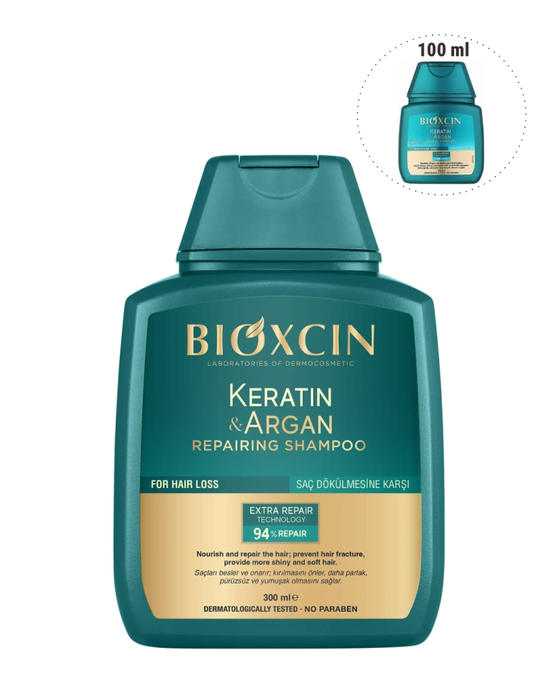 BIOXCIN Șampon revitalizant Keratin and Argan, 300 ml + 100 ml 