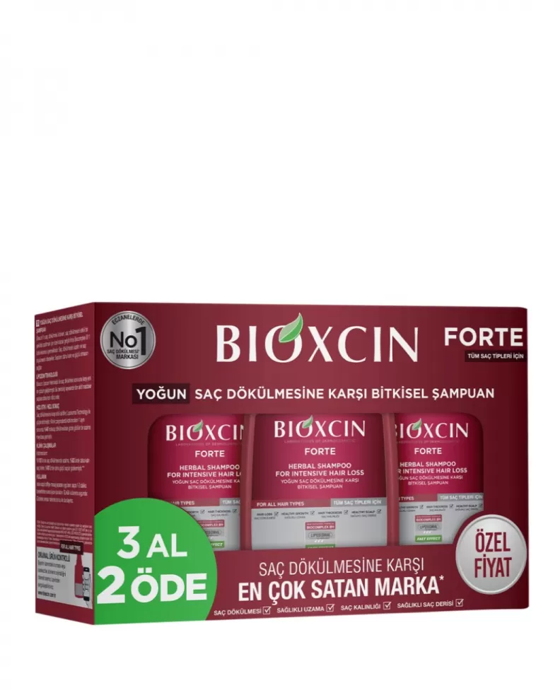 BIOXCIN Набор шампуней Forte Herbal For Intensive Hair Loss, 3 шт x 300 мл