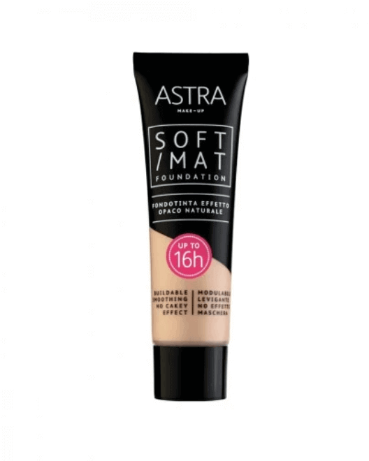 Astra Fond de ten matifiant cu efect natural Soft Mat Foundation, 30 ml