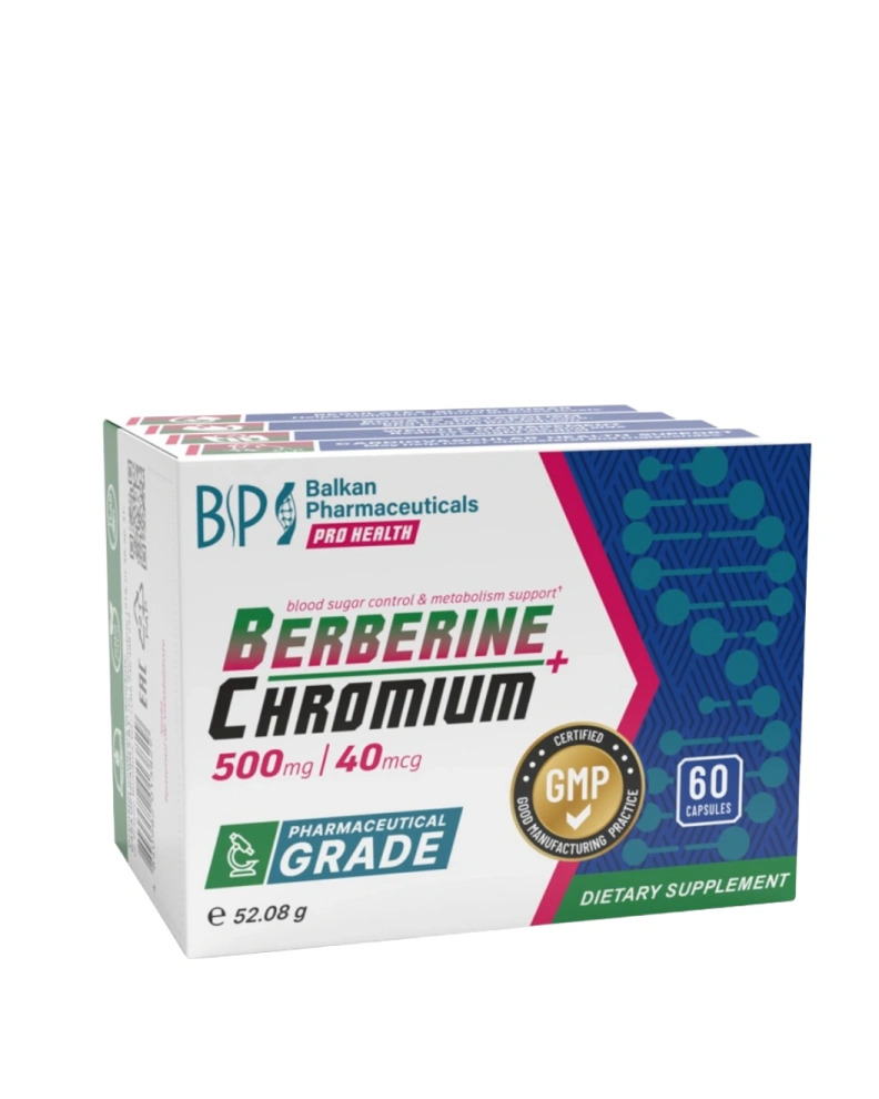 Balkan Pharmaceuticals Supliment alimentar Berberine + Chromium, 60 caps