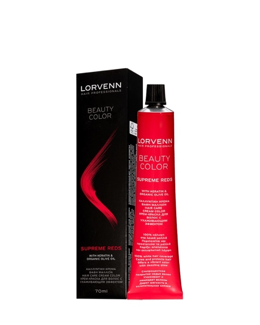 LORVENN Стойкая краска для волос Beauty Color Supreme Reds, 70 мл