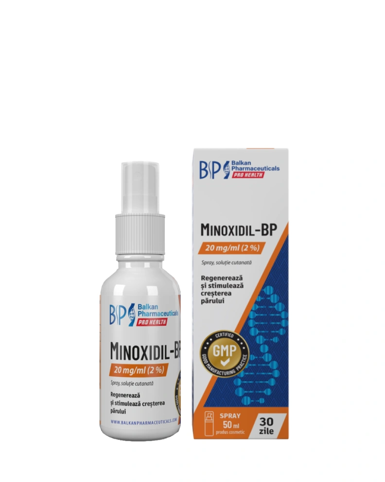 Balkan Pharmaceuticals Produs pentru stimularea creșterii părului Minoxidil-BP 2%, 50 ml