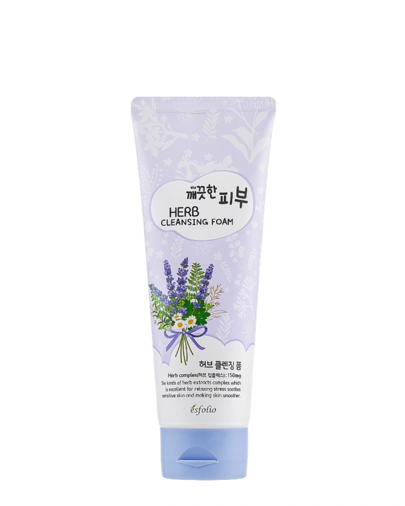 Esfolio Spumă de curățare pentru față cu extract de ierburi Pure Skin Herb, 150 ml