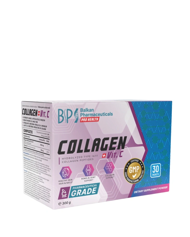Balkan Pharmaceuticals Supliment alimentar Collagen + Vit. C, 30 plic