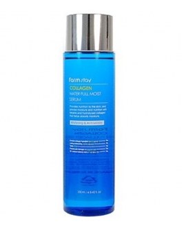 FarmStay Ser hidratant cu colagen pentru față Collagen Water Full Moist Serum, 250 ml
