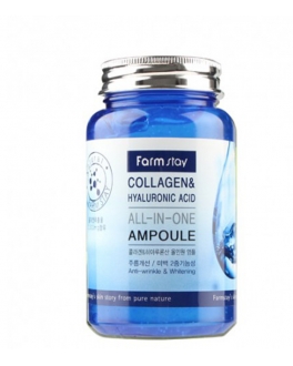 FarmStay Ser pentru față Collagen and Hyaluronic Acid, 250 ml