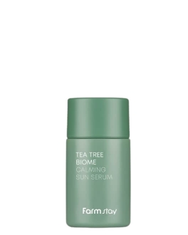 FarmStay Ser pentru protecție solară Tea Tree Biome Calming SPF 45+ PA++, 50 ml