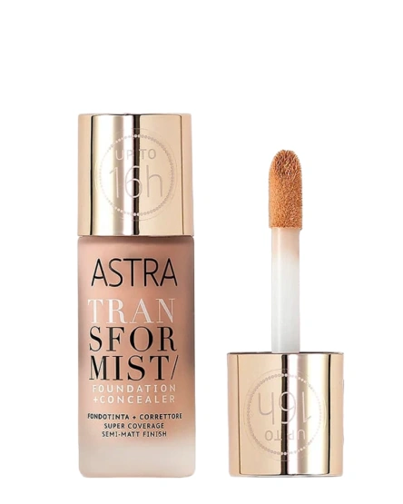Astra Тональная основа для лица Transformist Foundation+Concealer, 18 мл