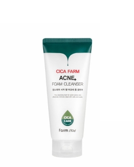 FarmStay Spumă antiinflamatoare pentru curățarea feței Cica Farm Acne, 180 ml